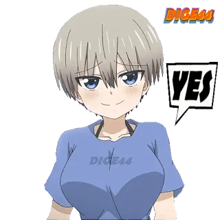 👍 Uzaki Hana Uzaki-chan Wants to Hang Out! YES anime, uzaki, yes, manga, cute, girl telegram sticker