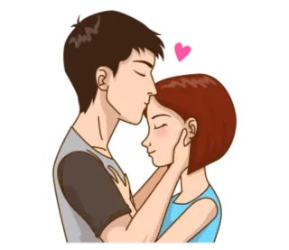😘 couple, amour, baiser, romance, dessin animé, affection, relation telegram sticker