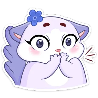 😶 kucing, imut, kartun, anime, stiker telegram sticker