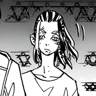 🔫 动漫, 角色, 漫画, 灰度, 绘画 telegram sticker