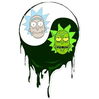 ☯️ Rick Sanchez Rick and Morty rick and morty, kartun, lucu, rick sanchez, serial animasi, yin yang, acara tv telegram sticker