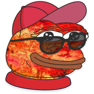 😌 Pepe the Frog Pepe, o sapo, Meme, Sapo, Óculos de sol, Cool, Chapéu telegram sticker