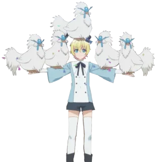 🐓 Anime, Polli, Carino, Corfetti, Personaggio whatsapp sticker