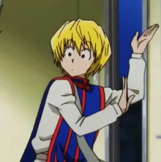 🇯🇵 Kurapika Hunter x Hunter anime, character, surprised, hand gesture telegram sticker