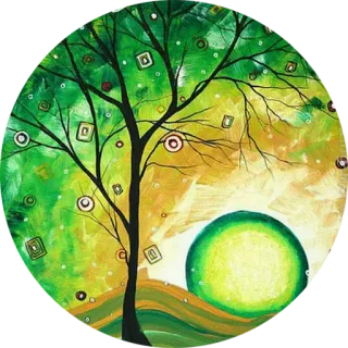 🌳 tree, nature, abstract, art, painting, green, illustration whatsapp sticker