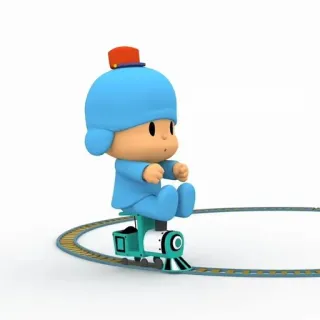 ☀️ Pocoyo Мультфильм, Ребенок, Поезд, Покойо, Милый, Детское шоу telegram sticker