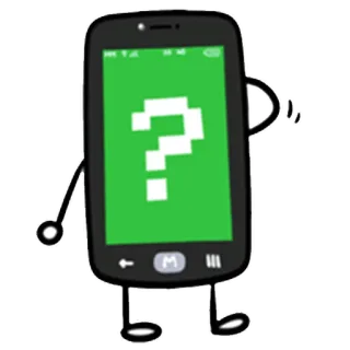 ❓ Handy, Fragezeichen, Objekt, Cartoon, Android, Smartphone whatsapp sticker