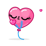😘 coração, balão, beijo, amor, romance, desenho animado, saudação telegram sticker