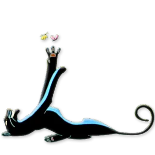 ☺ pantera, gato, dibujos animados, animal, juguetón, flores telegram sticker