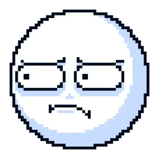 😒 pixel art, face, expression, emoji, sticker telegram sticker