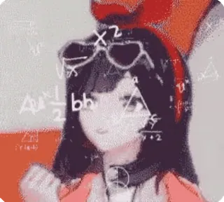 🤔 anime, pensando, confuso, pergunta, equações whatsapp sticker