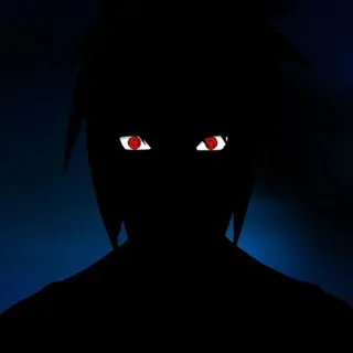 🔪 Anime, Manga, Oscuro, Silueta, Ojos, Rojo whatsapp sticker