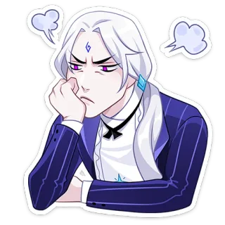 😤 อนิเมะ, สติกเกอร์, ภาพประกอบ, รำคาญ, ผู้ชาย, การ์ตูน telegram sticker