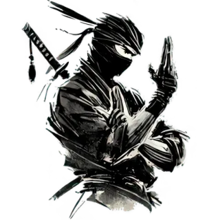 🥷 Ninja, Guerrero, Espada, Artes Marciales, Luchador, Katana, Samurái whatsapp sticker