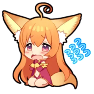 😨 Anime, Chibi, Gadis rubah, Kawaii, Gadis anime, Imut, Rubah, Tidak pasti telegram sticker
