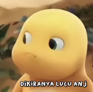 😌 DIKIRANYA LUCU ANJ Cartoon, Gelb, Lustig, Süß, Meme, Animiert telegram sticker