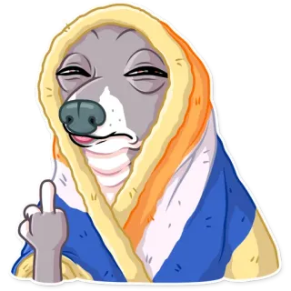 🖕 สุนัข, นิ้วกลาง, หยาบคาย, สติกเกอร์, การ์ตูน, สัตว์ whatsapp sticker