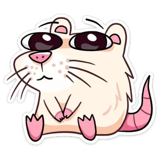 ☺️ หนู, สัตว์, การ์ตูน, น่ารัก, ตลก, สติกเกอร์ telegram sticker
