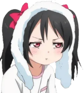 😒 Nico Yazawa Love Live! animé, fille, mignon, Nico Yazawa, Love Live, boudeuse telegram sticker