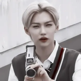 🍩 Felix Felix, Kpop, Stray Kids, Idol, Câmera telegram sticker