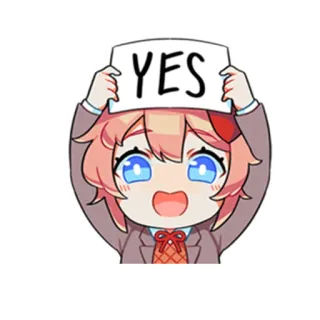 😉 YES cute, affirmative, approval, yes, cartoon telegram sticker