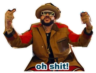 😎 oh shit! offensant, doigt d'honneur, juron, homme, lunettes de soleil telegram sticker