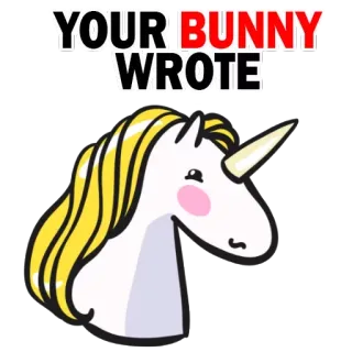 🧐 YOUR BUNNY WROTE Hase, Einhorn, Aufkleber, Tier, Fantasy telegram sticker