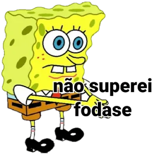😟 SpongeBob SquarePants não superei fodase SpongeBob, cartoon, meme, text, fodase telegram sticker