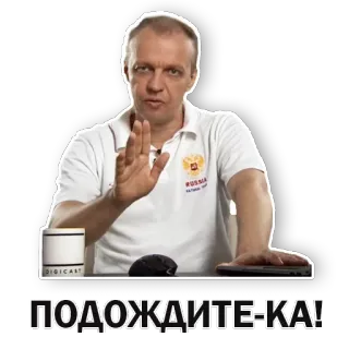 ✋ ПОДОЖДИТЕ-КА! russo, pare, espere, gesto, homem, falando telegram sticker