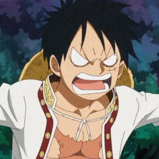 😡 Monkey D. Luffy One Piece Аниме, Ван Пис, Луффи, Манки Д. Луффи, Мультфильм whatsapp sticker