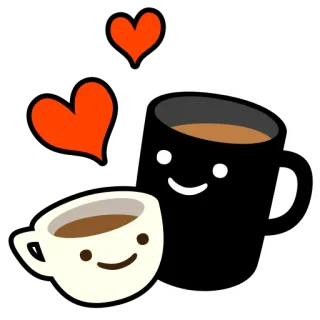 💑 Kaffee, Herzen, Tassen, Niedlich, Liebe whatsapp sticker