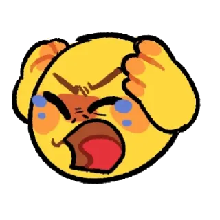 😵 Emoji, Menangis, Marah, Kesal, Frustrasi, Berteriak telegram sticker
