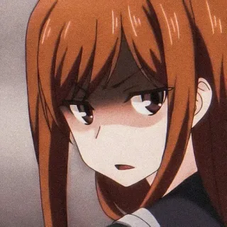 🌟 Anime, En colère, Fille, Irritée, Agacée telegram sticker