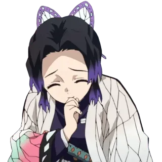 🙊 Shinobu Kocho Demon Slayer anime, demon slayer, shinobu kocho, butterfly, cute, character whatsapp sticker