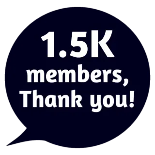 ❤ 1.5K members, Thank you! mitglieder, danke, feier, community whatsapp sticker