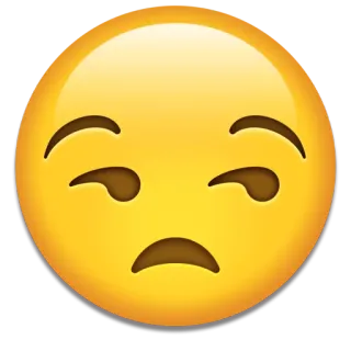 😒 emoji, face, expression, smirk, yellow, mood telegram sticker