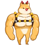 💪 собака, мускул, сиба-ину, животное, мультфильм, стикер telegram sticker
