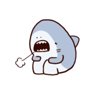 😪 shark, cartoon, animal, cute, kawaii, angry, irritated telegram sticker