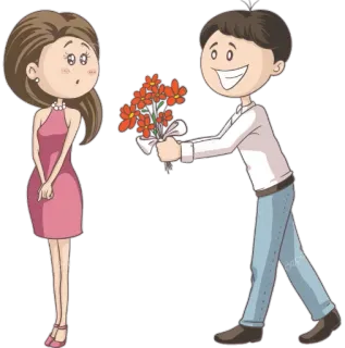 🌹 любовь, цветы, мультфильм, подарок, романтика telegram sticker