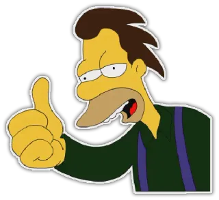 👍 Lenny Leonard The Simpsons Lenny Leonard, The Simpsons, Cartoon, Thumbs Up, Animation telegram sticker