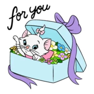 🎊 Marie The Aristocats gato, dibujos animados, lindo, Disney, Marie, Los Aristogatos, gatito, regalo telegram sticker