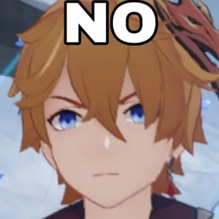 🤬 Tartaglia Genshin Impact NO videojuego, personaje, no, tartaglia, genshin impact, anime whatsapp sticker