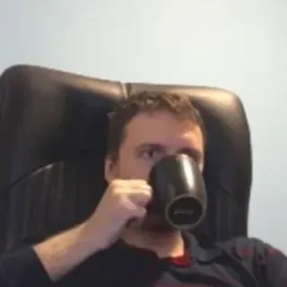🍵 homme, café, boisson, mug, portrait, assis, chaise whatsapp sticker