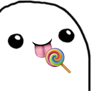 🍭 леденец, сладкий, конфета, милый, мультяшный, персонаж telegram sticker