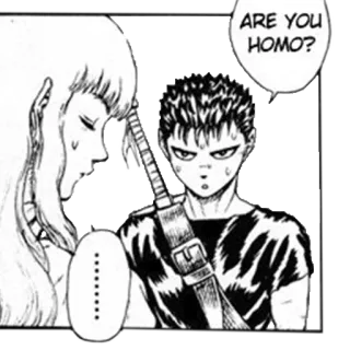 🤷‍♂️ ARE YOU HOMO? Manga, Frage, Dialog, Homosexualität, Charakter telegram sticker