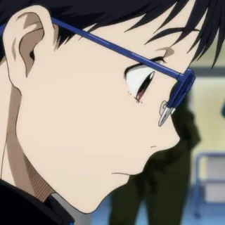 💙 Yuri Katsuki Yuri on Ice Аниме, Очки, Персонаж, Yuri!!! on Ice, Юрий Кацуки, Аниме Парень telegram sticker