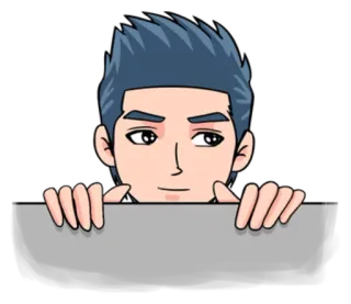 🙄 cartone animato, uomo, sbirciando, animato, personaggio whatsapp sticker