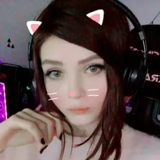 😾 femme, oreilles de chat, selfie, portrait, filtre, fille, personne, gamer telegram sticker
