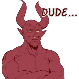 👿 DUDE... ác quỷ, quỷ, sừng, anh chàng, hoạt hình, đỏ telegram sticker