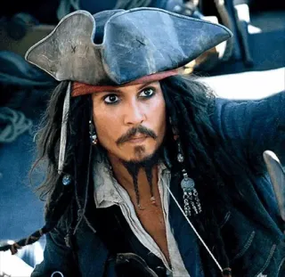 💗 Jack Sparrow Pirates of the Caribbean Jack Sparrow, pirate, Johnny Depp, Pirates of the Caribbean, movie, character, captain telegram sticker